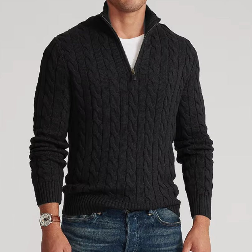 Maze | Men's Premium Quarter Zip Sweater - maze