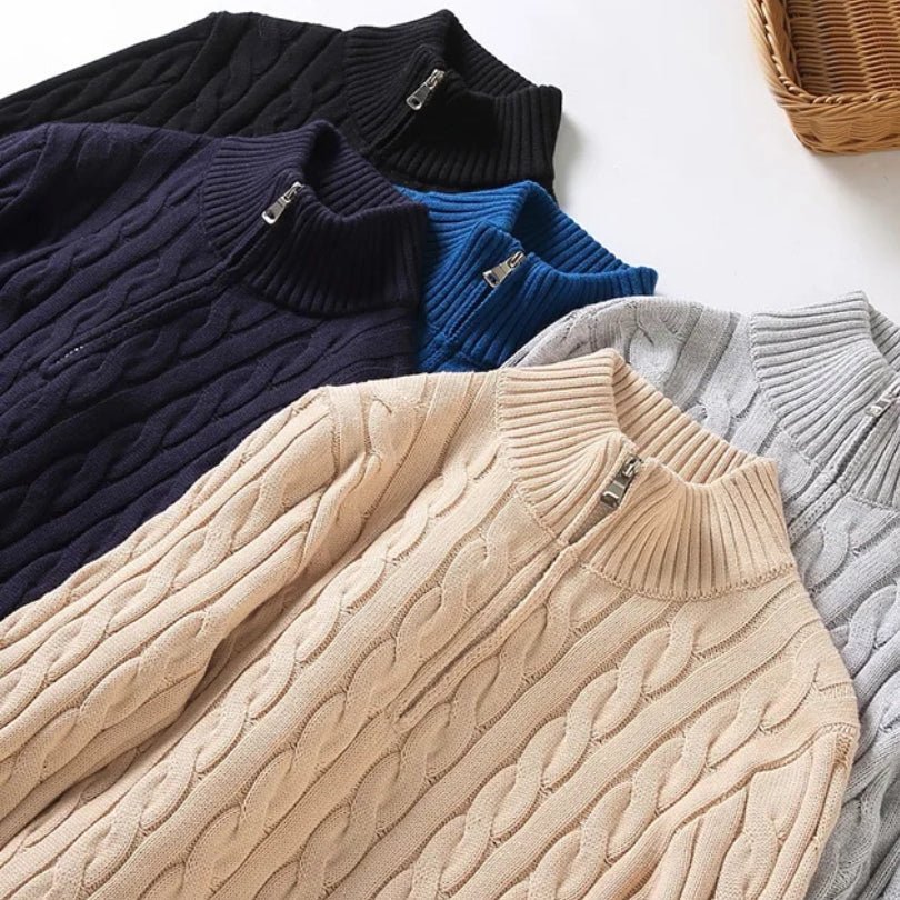 Maze | Men's Premium Quarter Zip Sweater - maze