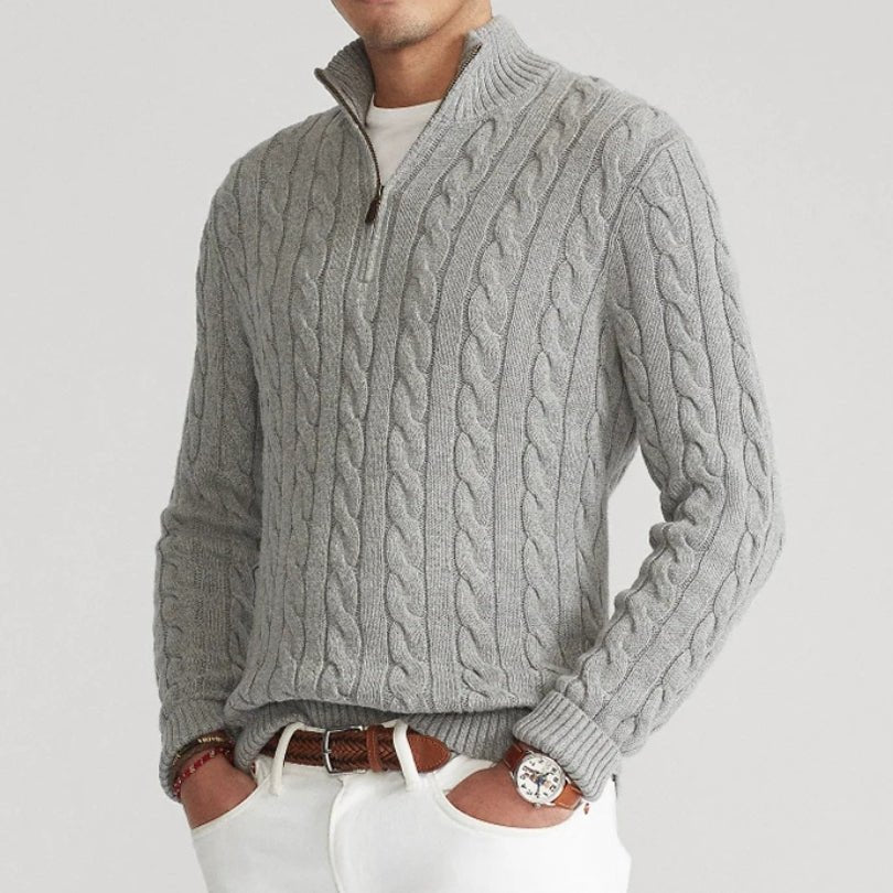 Maze | Men's Premium Quarter Zip Sweater - maze